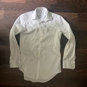 Calvin Klein Mens non iron slim fit white dress shirt Size Large